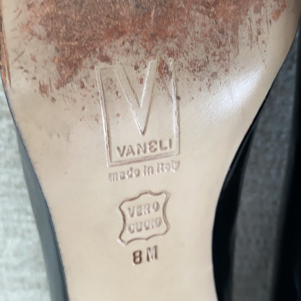Vaneli black patent leather heels/pumps . Size 8M - Picture 6 of 9